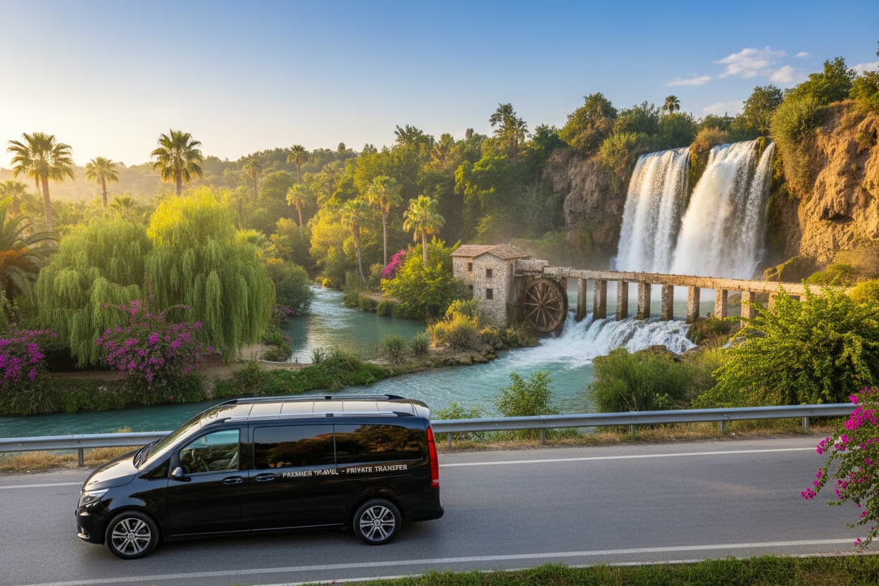 TTT Transfer – Trustable Turkish Transfer Mercedes Vito private transfer from Manavgat to Antalya Airport along the scenic Manavgat River