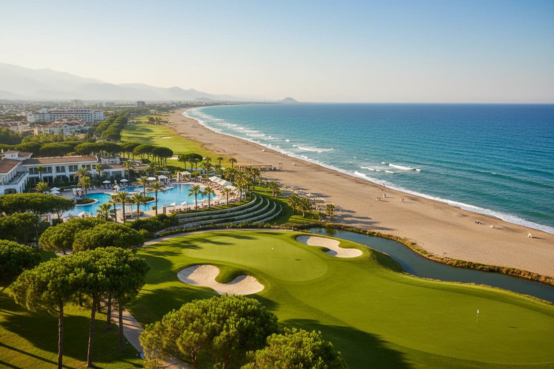 Belek Turkey – championship golf course winding through pine forest, luxury 5-star resort with pools and fine sandy Mediterranean beach on the Turkish Riviera