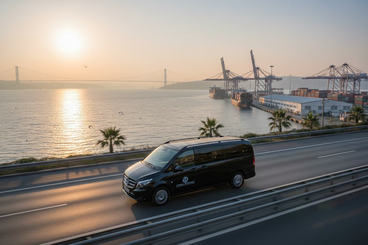 TTT Transfer – Trustable Turkish Transfer Mercedes Vito private transfer from Istanbul Industrial and Coastal Area to Istanbul Airport along Marmara Sea coastal highway
